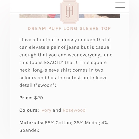 Jillian Harris x Joe Fresh Rosewood Long Sleeve Top - Picture 3 of 10